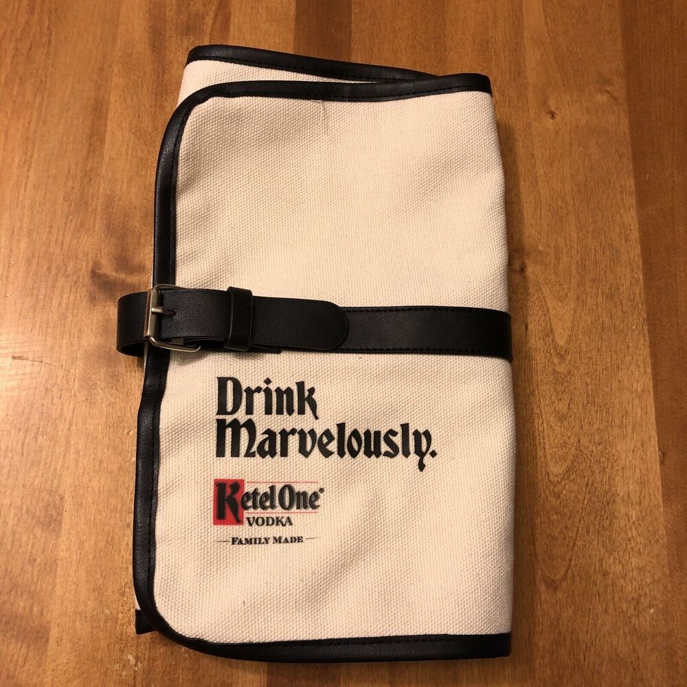 Ketel One Vodka Promotional Drink Marvelously Roll-up Bartending Kit Bag Pouch
